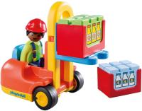 Playmobil 1.2.3 Carretilla Elevadora con 1 figura y una caja para cargar y descargar - Playmobil 6959 - details 2