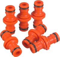 6 piezas doble conector de manguera macho accesorios de manguera para unirse tubo de manguera de jardín (naranja) - details 3
