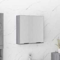 vidaXL Armario de baño con espejo color 64x20x67 cm en color Roble ahumado/Roble Sonoma/Marrón roble y más | almacenamiento funcional diseño moderno para baño dormitorio sala - details 5