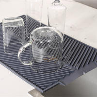 Alfombrilla De Drenaje Para Cocina De Silicona Grande Organizador De Trabajos Para Platos Y Cubiertos Alfombrilla De Secado Para Fregadero Estilo Europeo Eco-amigable - details 6