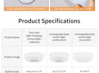 Lámparas Nocturnas LED Recargables Con Sensor De Movimiento 4pcs Decoración De Pared Para Dormitorio Cocina Armario Luz Noturna Para Niños - details 19