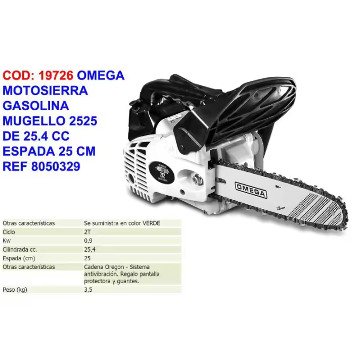 Omega motosierra gasolina mugello 2525  25.4 cc 8050329 - 1