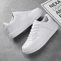Zapatos De Correr Casuales Para Hombre En Cuero Blanco Transpirables Y Cómodos Talla 36-47 Moda Al Aire Libre Pareja Calzado - details 21
