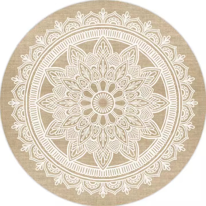 VINILIKO, Alfombra interior/exterior PVC Mandala Amit redonda, imitación textura natural - 1