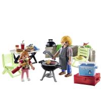 PLAYMOBIL family fun, barbacoa en casa (71427) padre con delantal, niña, con todos los accesorios para un dia de picnic al aire libre - details 3