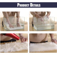 Alfombra De Piel De Oveja En Forma De Corazón Para Dormitorio Alfombra De Zona Suave Y Gruesa Alfombrilla De Silla Decorativa Para Sofá Alfombra De Piso Con Patrón Sólido Antideslizante Resistente Al Desvanecimiento Uso Interior - details 20