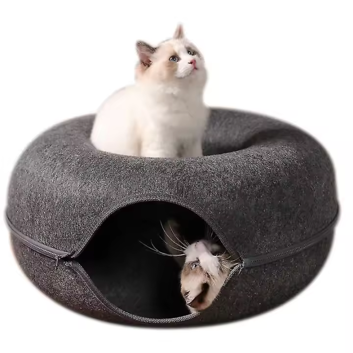 1 unids de túnel de PET donut Gato Cama (gris oscuro) - 1