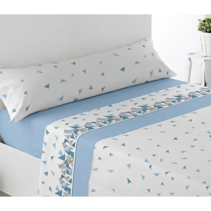 Juego de sábanas ligero, suave, fresco. Azul, Rosa, Gris, Verde. Juego de Cama 100% Microfibra tacto Satén. Cama de 90. Primavera, Verano. Dormitorio Elegante, Alegre, Colorido,Luz - 1