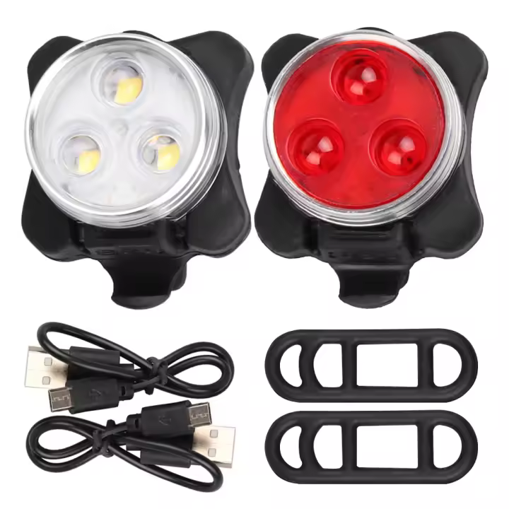Luz LED para Bicicleta, Luz trasera y trasera recargable para Bicicleta, 4 Modos de Brillo, iluminación USB a prueba de golpes, resistant to Agua, MTB, Carro de Bicicleta para acampar - 1