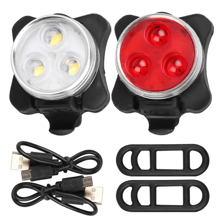 Luz LED para Bicicleta, Luz trasera y trasera recargable para Bicicleta, 4 Modos de Brillo, iluminación USB a prueba de golpes, resistant to Agua, MTB, Carro de Bicicleta para acampar - 1