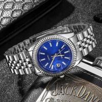 Reloj De Pulsera De Cuarzo Para Hombre Marca Top Lujo Azul Con Calendario Y Correa De Acero Inoxidable Reloj De Moda Y Negocios - details 3
