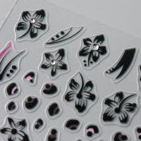 Pegatinas De Uñas Adhesivas Con Diamantes Estilo Cheetah Y Flores Decoraciones Holográficas Para Manicura Artísticas Tamaño 10.2x6.5cm - details 5