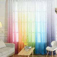 Cortina De Gauze Translúcida De Color Gradient Multicolor Para Decoración De Habitación Moderna Y Mediterraña Estilo Pastoral - details 3