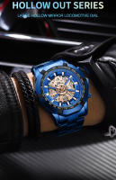 Reloj De Hombre Binbond 2024 Marca Top Lujo Acero Inoxidable Impermeable Con Dial Azul Y Caja De Acero Redonda Relogio Masculino - details 1