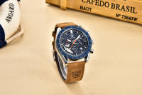 Reloj De Pulsera Deportivo De Lujo Para Hombre BENYAR Con Correa De Cuero Resistente Al Agua Y Cuarzo Militar Marca Nueva - details 7