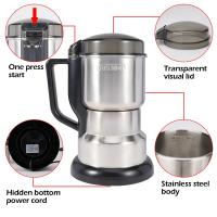 Trituradora Eléctrica De Acero Inoxidable 304 400W Con Hoja De Ocho Páginas Para Moler Rápidamente Arroz Y Frijoles Máquina Multifuncional Para Café En Casa - details 1