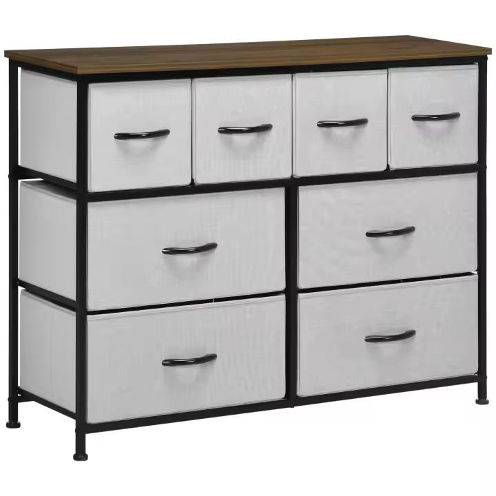 HOMCOM Cómoda Cajonera 8 Cajones Plegables en Tela 100 x 30 x 78,5 cm - 1