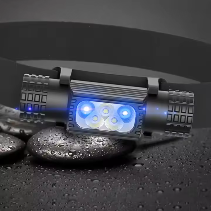 Linterna Frontal LED Mini De Alta Potencia Recargable USB Tipo-C Luz Blanca Y Azul Para Camping Cazalampara Tipo C Rechargeable High Power White Blue Headlight Para Expediciones Y Pesca - 1