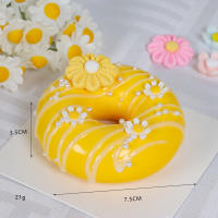 4PCS Floral Donut Modelo De Pastel Artificial Para Decoración De Bodas Y Fiestas Profesional Simulación De Comida Decorativa PVC Tamaño 2.95 Cm - details 7