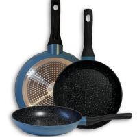 Sartenes de Cocina Color Azul Elite, De Aluminio Forjado, Revestimiento Aspecto Piedra, Antihaderente Tricapa, Compatible con Gas, Vitrocerámica y Cocinas De Inducción, Libre De Pfoa - details 0