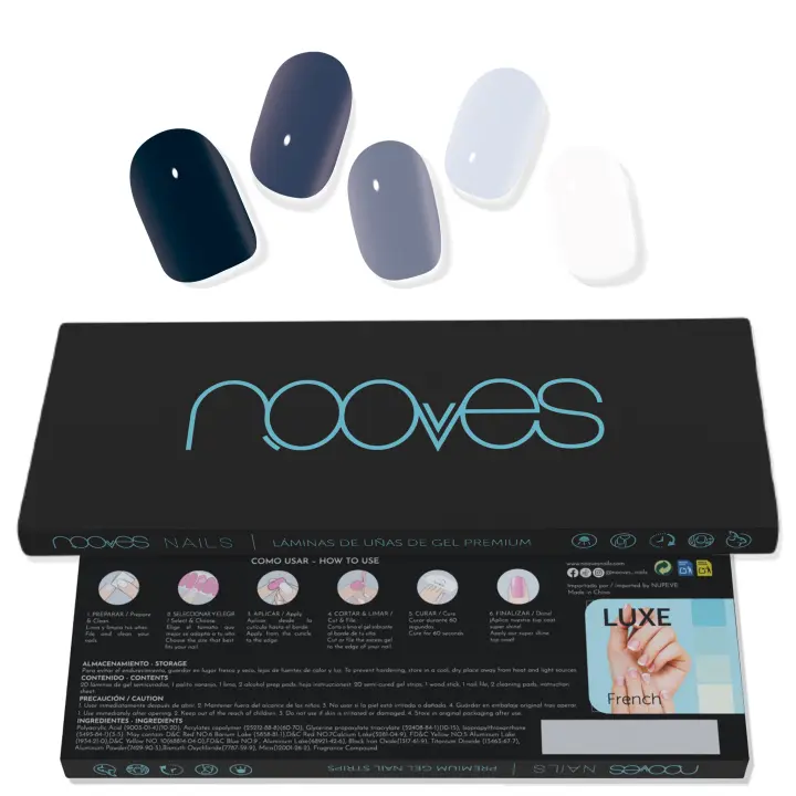 NOOVES NAILS Láminas de Uñas de Gel Precurado Premium - Fifty Values - Art Design  Tiras De Uñas De Gel Semicurado Pegatinas Uñas Semipermanente en Gel Gel Nail stickers Uñas de gel Pegatinas - 1
