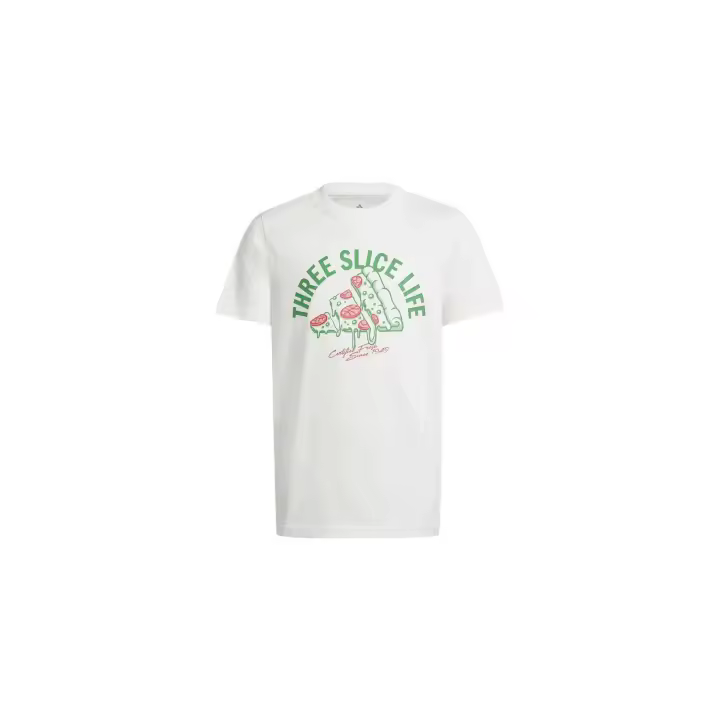 Camiseta de Manga Corta Adidas L Pizza para niños unisex en color blanco - 1