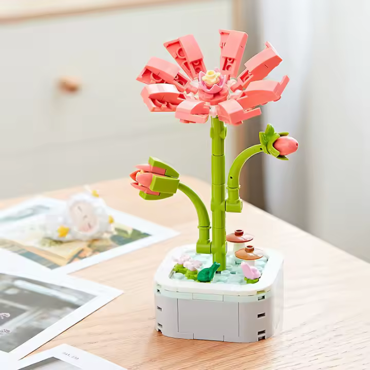 Bloques de construcción de flores, flores preservadas, 10328, rosa, regalo del Día de San Valentín, ramo romántico, juego de montaje - 1