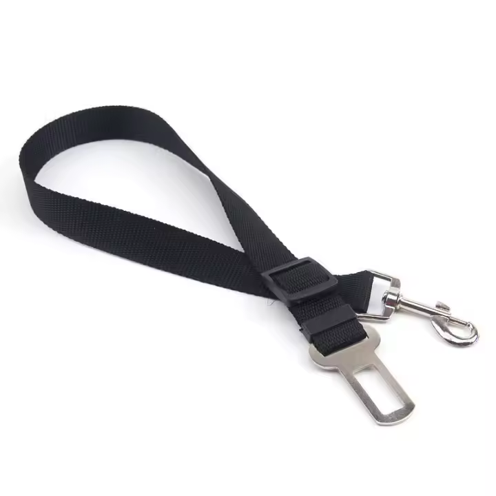 Cinturón de Seguridad para perro o gato Ancho 2.5 cm Azul y Negro, Longitud 45-75cm - ¡Protección Confiable para tus Mascotas! - 1