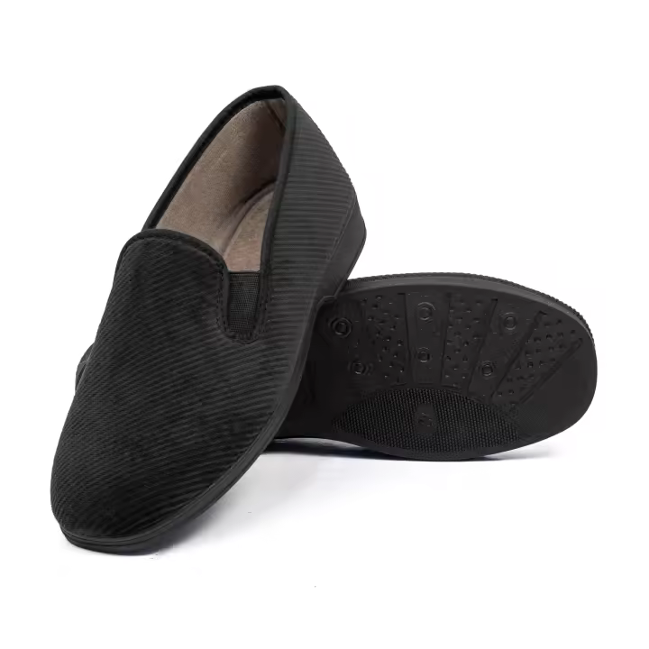 Zapatillas de Estar por Casa Hombre Cuadros Zapatos Mocasines Paño Plano Cerradas Slipper Termicas Comodas Pantufla Suela Caucho MADE IN SPAIN - 1