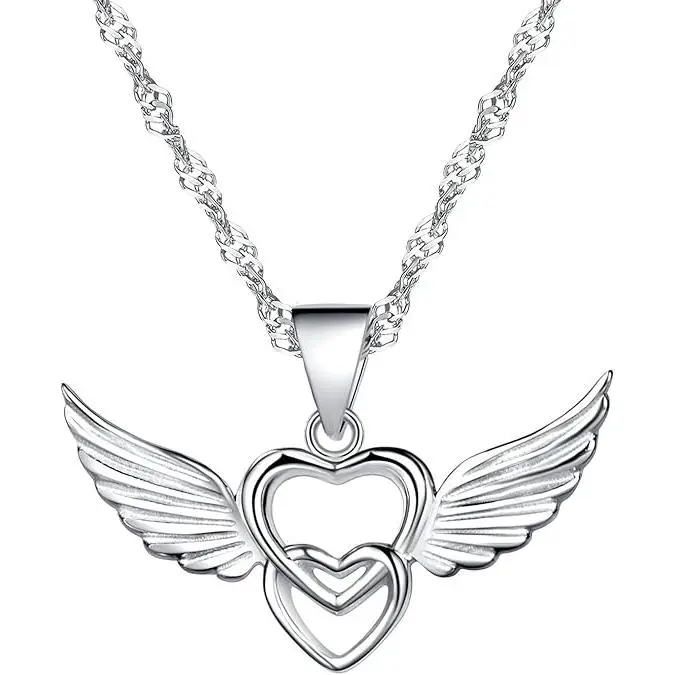 Collar con Colgante de alas de ángel para Mujer Collar Mujer Plata,para mujer y niños，para hombres y mujeres - 1