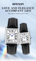 Reloj De Cuarzo SANDA Con Numeros Romanos En Cuero Acero Inoxidable Resistente Al Agua Para Hombres Y Mujeres Estilo Casual - details 0