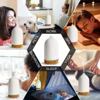 100ml de grano de madera de cerámica de boquilla corta humidificador colorido blanco y negro de cerámica máquina de aromaterapia ultrasónico difusor de aceite esencial - details 2