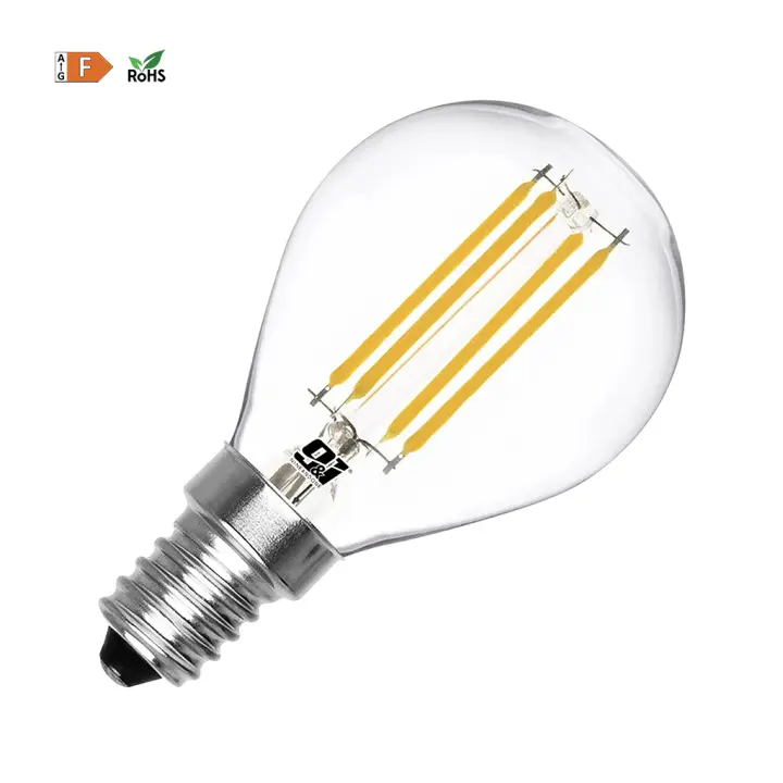 ORION91 Bombilla LED G45 E14 Esférica Filamento 4w (=40w) 470lm Blanco Cálido 2700k 25000h Foco Iluminación Aplique Lámpara Bombilla - Nine&One Premium - 1