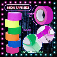 6pc Cinta Fluorescente UV Neón Para Decoración De Casas Bodas Y Fiestas En La Oscuridad Advertencia De Escaleras Tela Reacciona Al Luz Negro - details 8