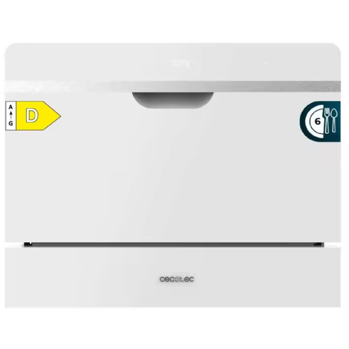 Cecotec Lavavajillas Compacto - Semi Integrable - 6 Cubiertos Bolero Aguazero 2500 S-BI White Glass. 1380W - 1
