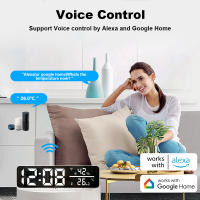 Reloj De Espejo WiFi Tuya Con Sensor De Temperatura Y Humedad Alarma USB Para Decoración De Sala De Estar Pantalla LED Tiempo Y Fecha - details 6