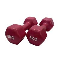 OZIO FITNESS 2 Unidades 6 kg Mancuernas Pesas Hexagonales de Vinilo Fitness Gimnasia Rojo - details 0