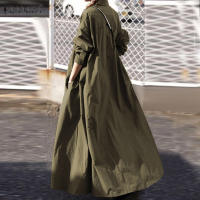 Vestido Largo De Leopardo ZANZEA Para Mujer Otoño Elegante Casual Manga Larga Cuello En V a Line Suave Trabajo Vestido De Fiesta - details 7
