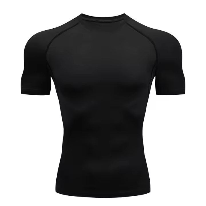 Camiseta De Compresión Para Correr En Hombre Camiseta Deportiva De Manga Corta Para Gimnasio Y Fitness Camiseta Transpirable De Verano Para Atletismo Y Rutas - 1