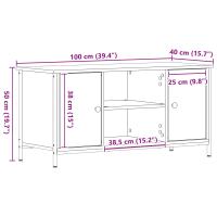 Cabinet de TV vidaXL Madera Vieja 100x40x50 cm Madera Ingenierada y Acero - details 7