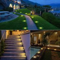 Luz Solar Jardin 8 LED 8 Pack de Tierra, Lampara Exterior IP65 Impermeable Blanco Cálido para Césped,Patio, Chimenea, Escalón - details 4