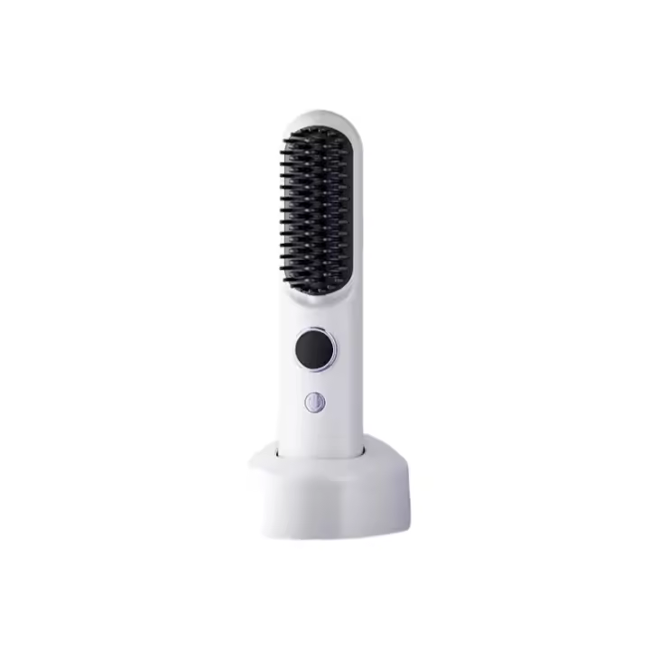 Cepillo Alisador Pelo Inalambrica, Cepillo Alisador Portátil de Iones Negativos con Base de Carga 120-200 °C Calentamiento Rápido Recarga Plancha Pelo, Pantalla LCD - 1