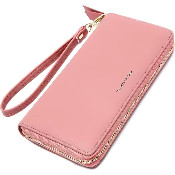 Carteras para Mujer Cartera con Cremallera Blindada Cartera Grande de viaje Larga cartera Tarjetero Muñequera - 1