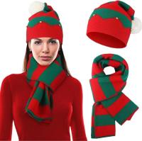 Nueva Bufanda De Navidad Con Pelota De Pelo Conjunto De Invierno Caliente Para Mujer Incluye Gorro Y Guantes Esencial Para El Frío - details 3