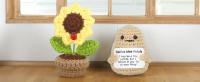 2PCS Mini Flores De Girasol Positivas Creativas Y Divertidas Hechas a Mano Para Decoración De Escritorio Regalos De Cumpleaños Hechas Con Textil Y Fibra - details 4