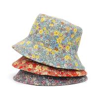 Sombrero De Buho De Panales Para Mujer 2024 Moda Impresión Floral Algodón Reversible Protección Solar Estilo Casual - details 1