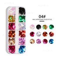 1 Caja De 12 Cuadrículas De Brillo Holográfico Uñas Secuencias Esparkly 3D Delgadas Con Mariposas Redondas Y Geométricas Decoraciones De Tela De Brillo Para Uñas - details 10