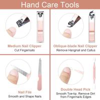 Set de manicura profesional, 7 cortaúñas portátiles y kit de cuidado de cejas, herramientas de acero inoxidable para el cuidado de las uñas con lujoso estuche de cuero. - details 2