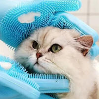 Guantes De Baño Para Mascotas Perros Y Gatos Con Masaje Limpieza De Pelaje Eliminador De Pelos Silicona Plástico Origin China - details 1