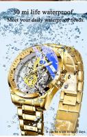 Reloj De Lujo Para Hombre Marca JBAILI Cuarzo Doble Cara Hueco Resistente Al Agua Estilo Business Pulsera De Acero Inoxidable Movimiento Automático - details 2